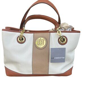 NWT Liz Claiboren Bag, Chalk & Tan Leather